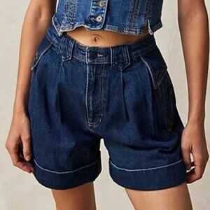 We The Free Top Secret Trouser Shorts in Remy Blue size 29 NWT